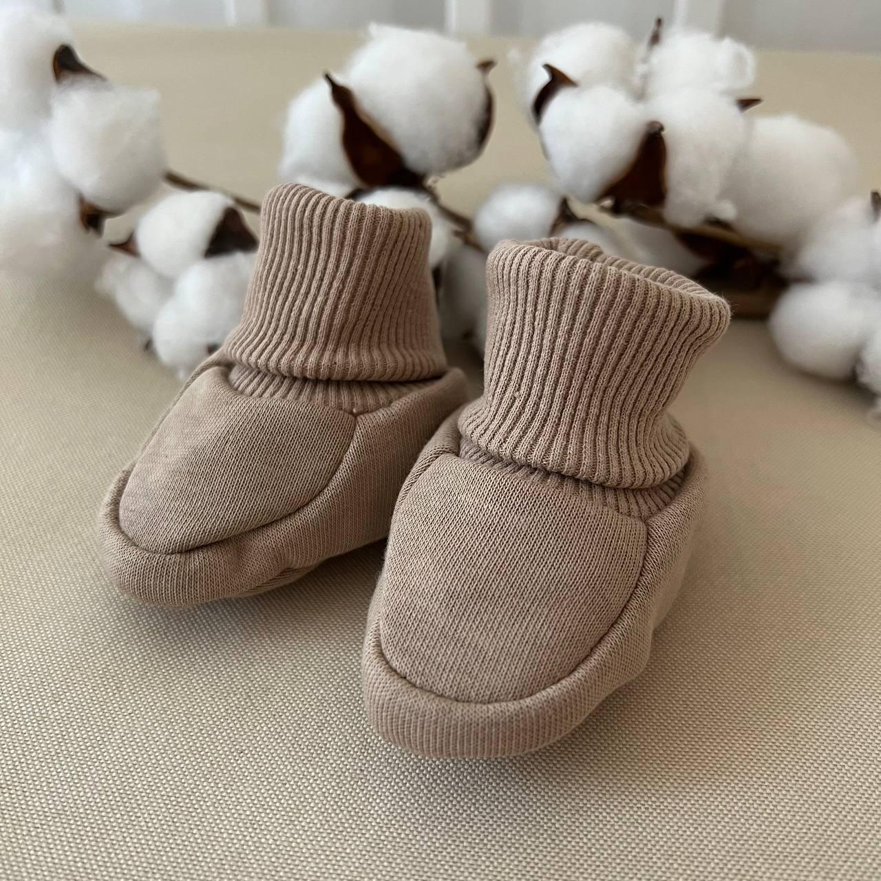 Пінетки "Сіті пташка" футер 3-х нитка зріст 68 см (3 – 6 місяців) Betis Кавовий, фото 1