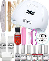 Набір для покриття нігтів гель-лаком Профі + лампа SUN X Plus 120W UV/LEDEStyle