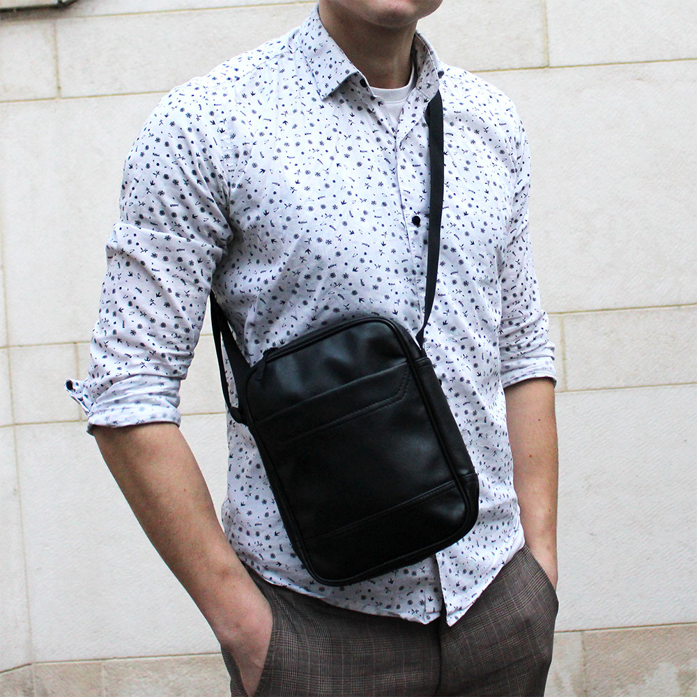 Сумка месенджер еко шкіра чоловіча класична через плече для ділових зустрічей, фото 1