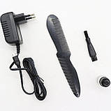 Машинка для стрижки волосся 11в1 Kemei KM 600 з насадками / Тример чоловічий для бороди з підставкою, фото 8