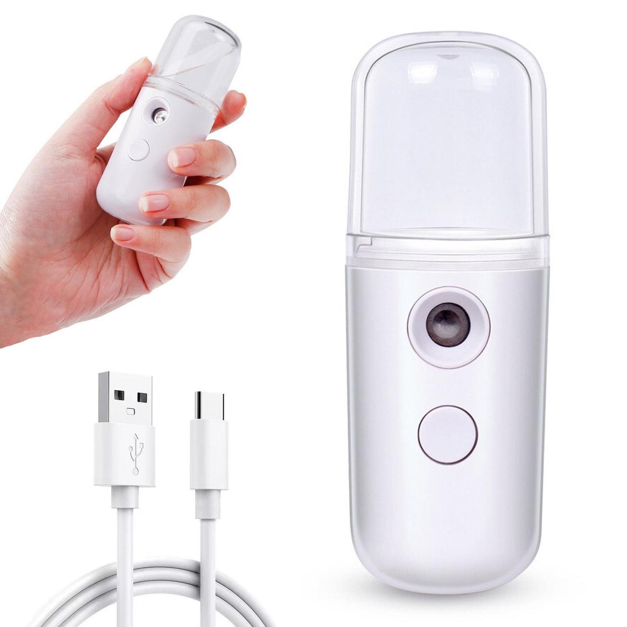 Зволожувач для шкіри обличчя Nano Mist, Білий / Ультразвуковий зволожувач повітря з підсвічуванням, фото 1