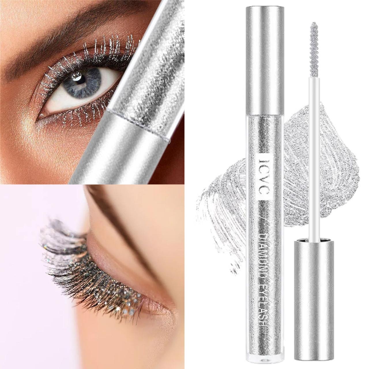 Водостійка туш для вій з блискітками ICVC Diamond Eyelash / Прозора туш зі срібним глітером