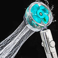 Душова насадка турболейка з турбонаддувом 360 градусів, колір Рандом / Водозберігаюча насадка на душ / Лійка насадка для душу з