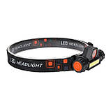 Налобний ліхтар з магнітним кріпленням, BL-8101 XPE+COB / Світлодіодний акумуляторний ліхтар на голову, фото 3