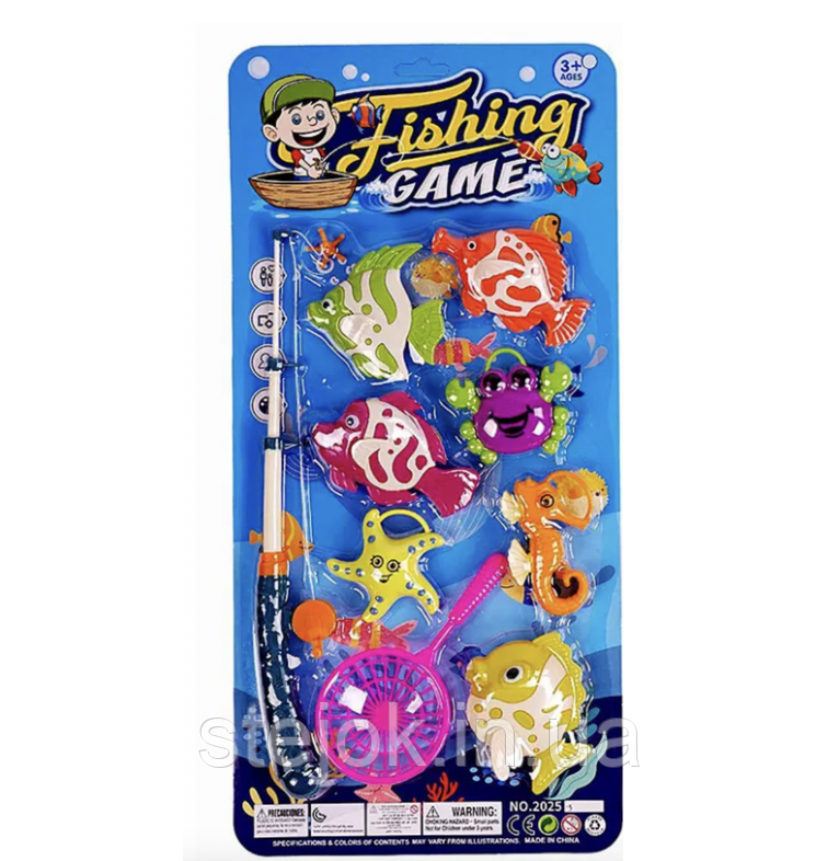 Риболовля магнітна для дітей A-Toys вудка та 7 рибок, фото 1