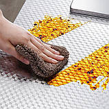 Самоклеюча фольга для кухонних поверхонь 5м х 60см, Ромб / Маслостійка кухонна плівка з фольги / Водонепроникна алюмінієва фольга, фото 6