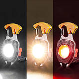 Багатофункціональний LED ліхтарик на карабіні, з USB, W5147 / Акумуляторний ліхтар-брелок / Ручний міні ліхтарик, фото 5