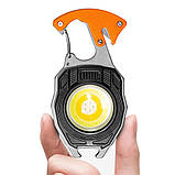 Багатофункціональний LED ліхтарик на карабіні, з USB, W5147 / Акумуляторний ліхтар-брелок / Ручний міні ліхтарик, фото 6