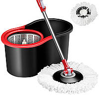 Набір для прибирання швабра та відро з автоматичним віджимом 10л, Spin Mop 360 / Турбо швабра для підлоги