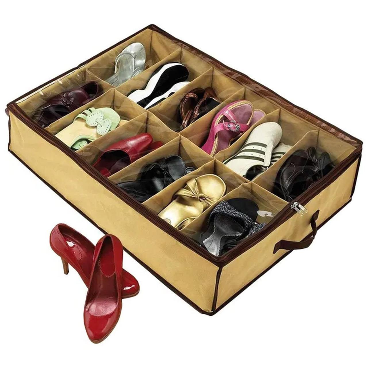 Органайзер для зберігання взуття на 12 пар, Shoes Under / Взуттєвий органайзер в шафу, фото 1