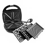 Бутербродниця мультипекар 4в1, 1400W, Grant ST-780 / Сендвічниця з антипригарним покриттям / Універсальний мультимейкер, фото 9