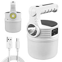 Кемпінгова USB лампа акумуляторна 1200мАч, з сонячною панеллю 24 LED, MX-518 / Переносний ручний ліхтар