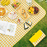 Водонепроникний килимок для пікніка (195х145 см), Slide B, Жовтий / Складаний плед для кемпінгу, фото 7