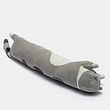 М'яка іграшка-подушка Кіт Батон 70 см, Сіра / Дитяча плюшева іграшка Кіт обіймашка, фото 5