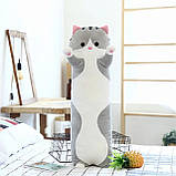 М'яка іграшка-подушка Кіт Батон 70 см, Сіра / Дитяча плюшева іграшка Кіт обіймашка, фото 7