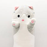 М'яка іграшка-подушка Кіт Батон 70 см, Сіра / Дитяча плюшева іграшка Кіт обіймашка, фото 9