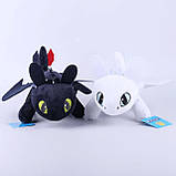 М'яка іграшка на машину Дракон Беззубик, з присосками, 20см, Чорна / Плюшева іграшка дракон, фото 2