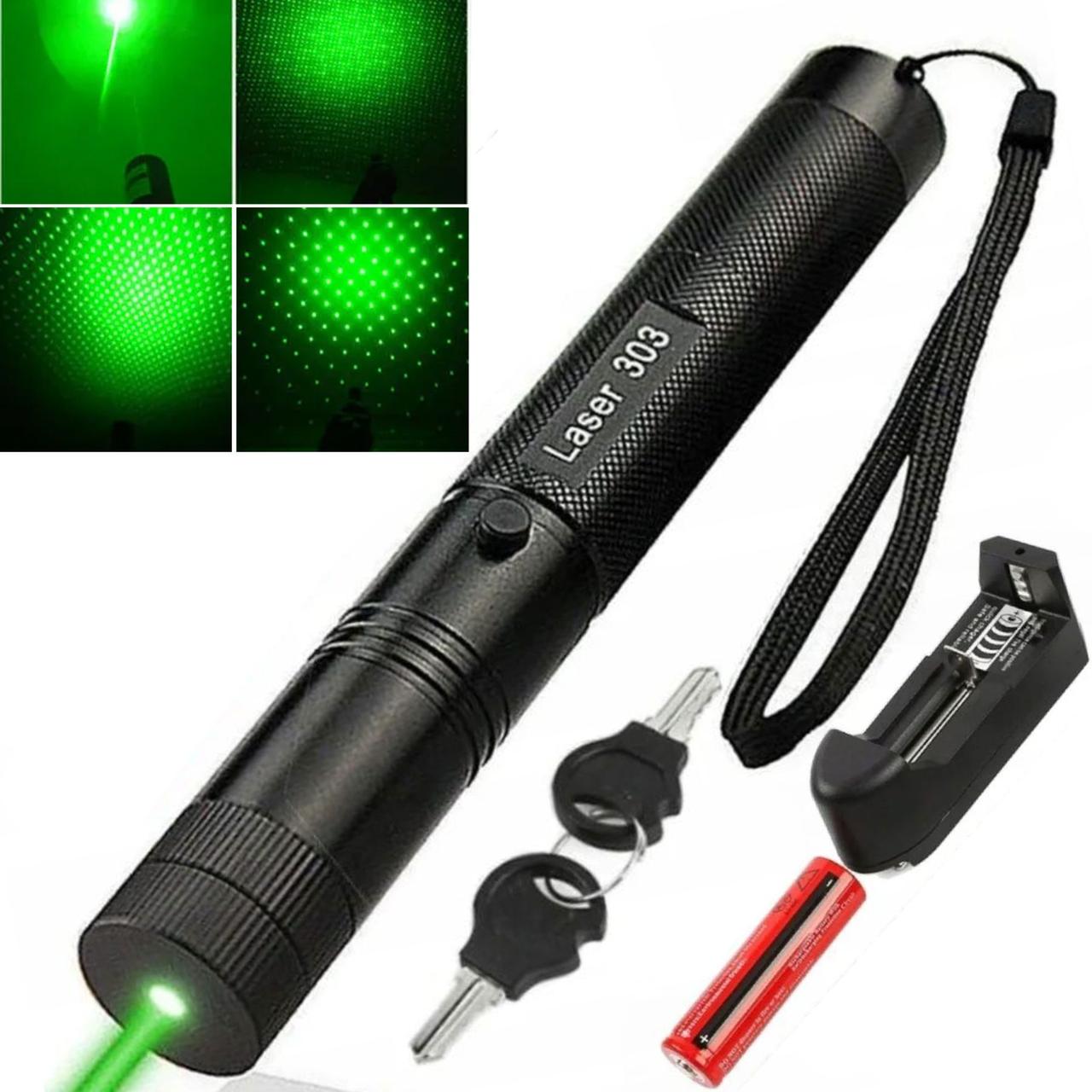 Лазерна указка з зеленим променем, до 10000 метрів Laser pointer YL-303 / Лазер з акумулятором, що перезаряджається / Лазерна, фото 1