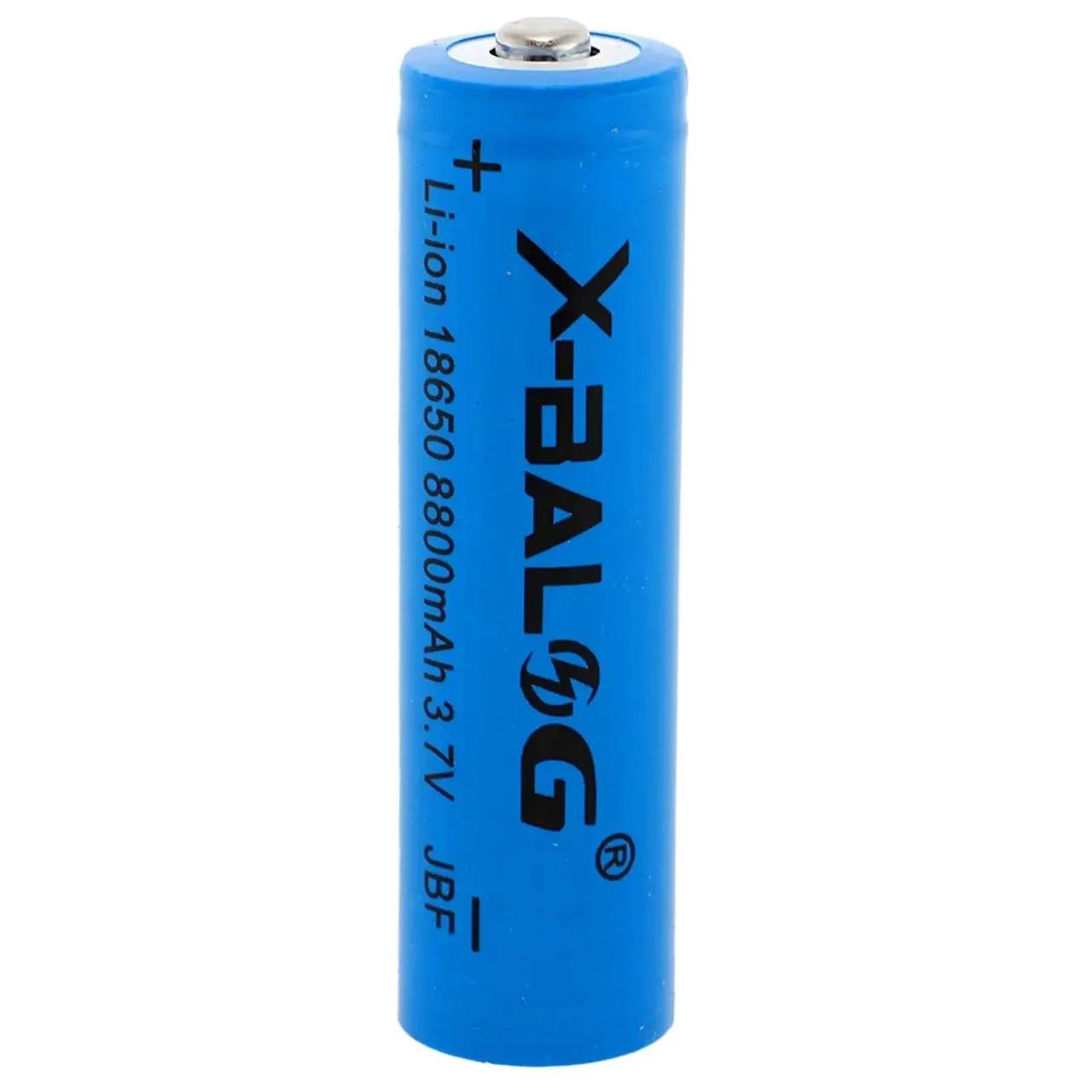 Акумулятор літій-іонний 18650 (1шт) на 8800mAh (3,7V), X-BALOG / Багаторазова акумуляторна батарейка, фото 1