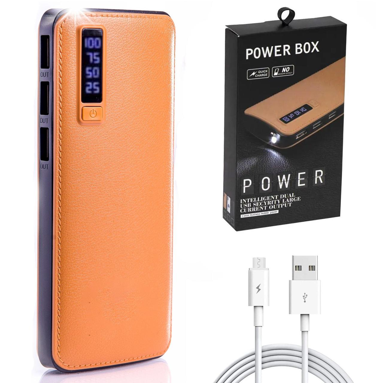 Повербанк на 6000mAh з ліхтариком, 3хUSB, Smart Tech X50, Помаранчевий / Портативний зовнішній акумулятор, фото 1