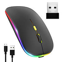 Бездротова миша з RGB підсвічуванням, Bluetooth, 1600DPI / Безшумна акумуляторна мишка для ПК та ноутбуків