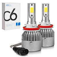 Комплект автомобільних LED ламп C6 H11, 2 шт, 36W / Світлодіодні лампи для авто / Лампи для фар