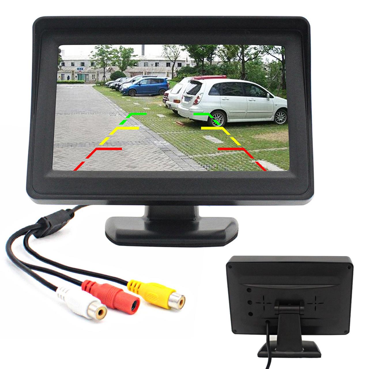 Автомобільний монітор для двох камер LCD TFT 4,3" / Дисплей для камери заднього виду, фото 1