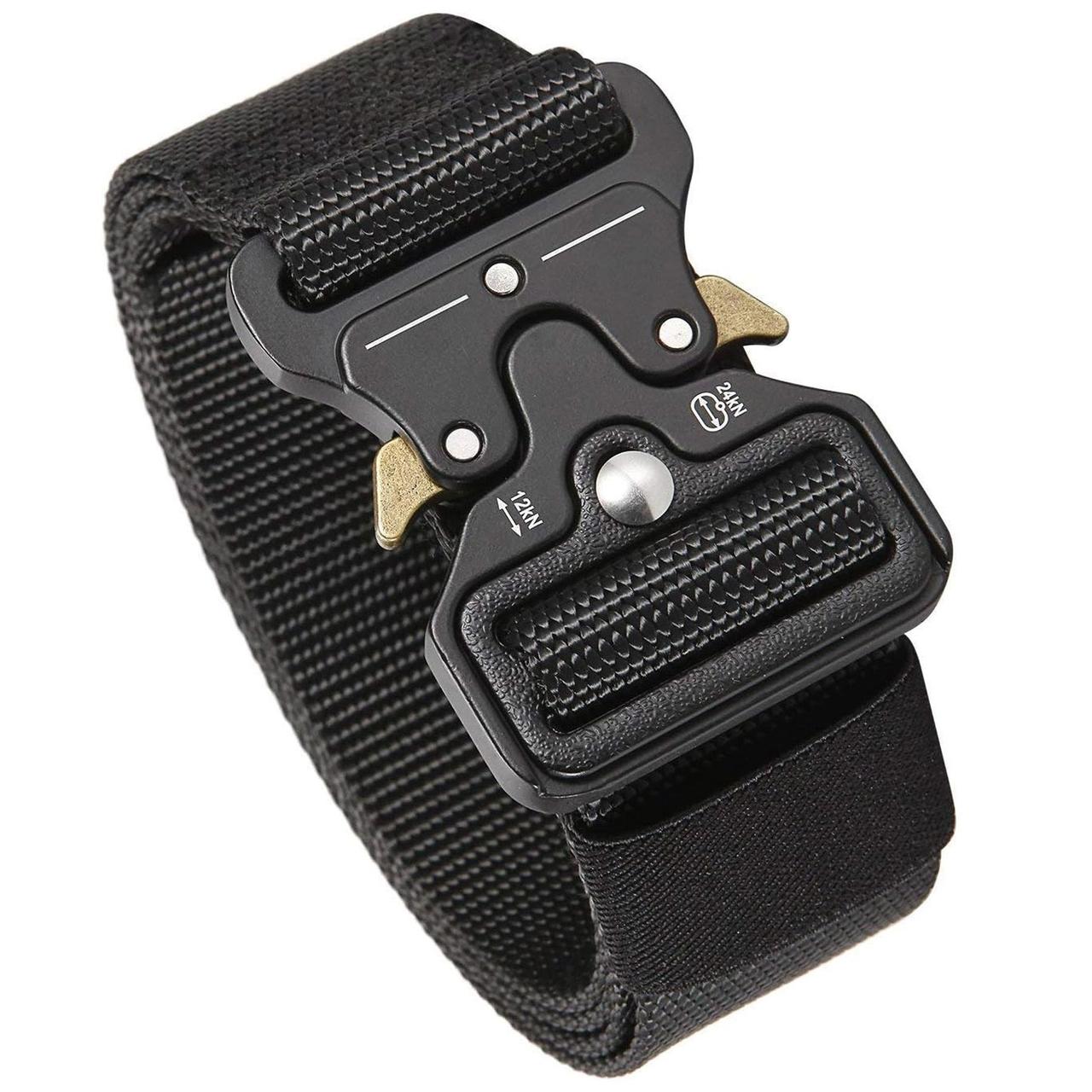 Тактичний ремінь з металевою пряжкою 125 см, Tactical Belt, Чорний / Чоловічий ремінь, фото 1
