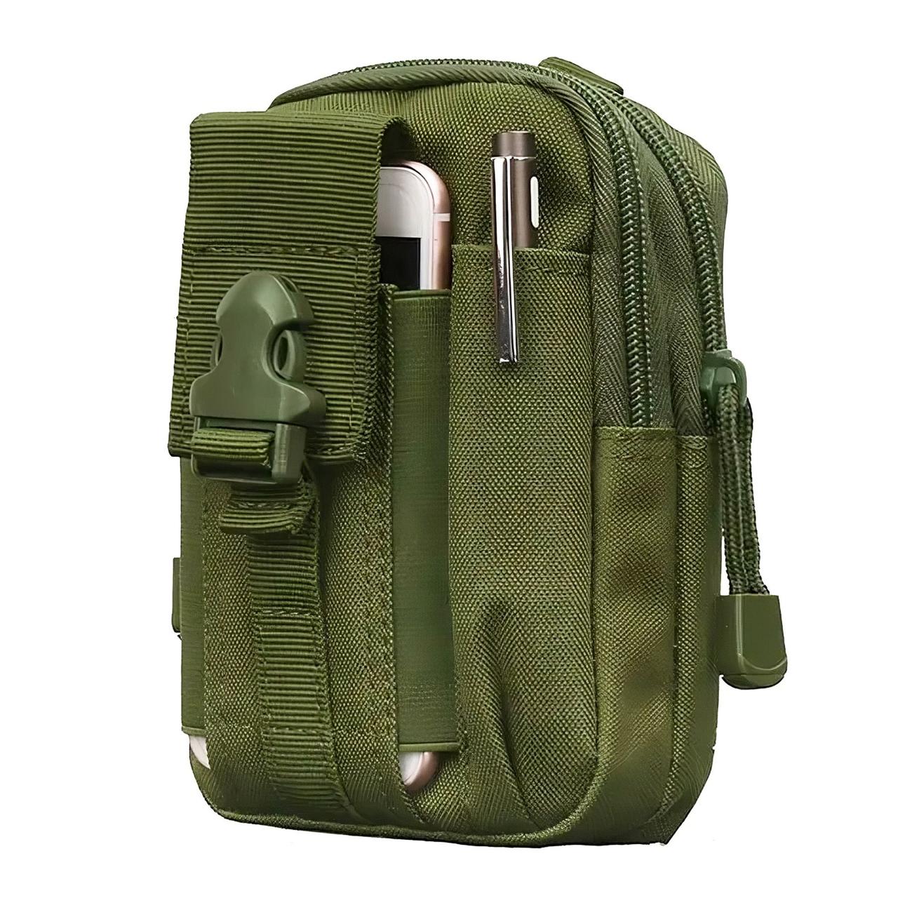 Тактична сумка на пояс 18х11х3 см, з кріпленням MOLLE, A50, Олива / Чоловічий поясний підсумок