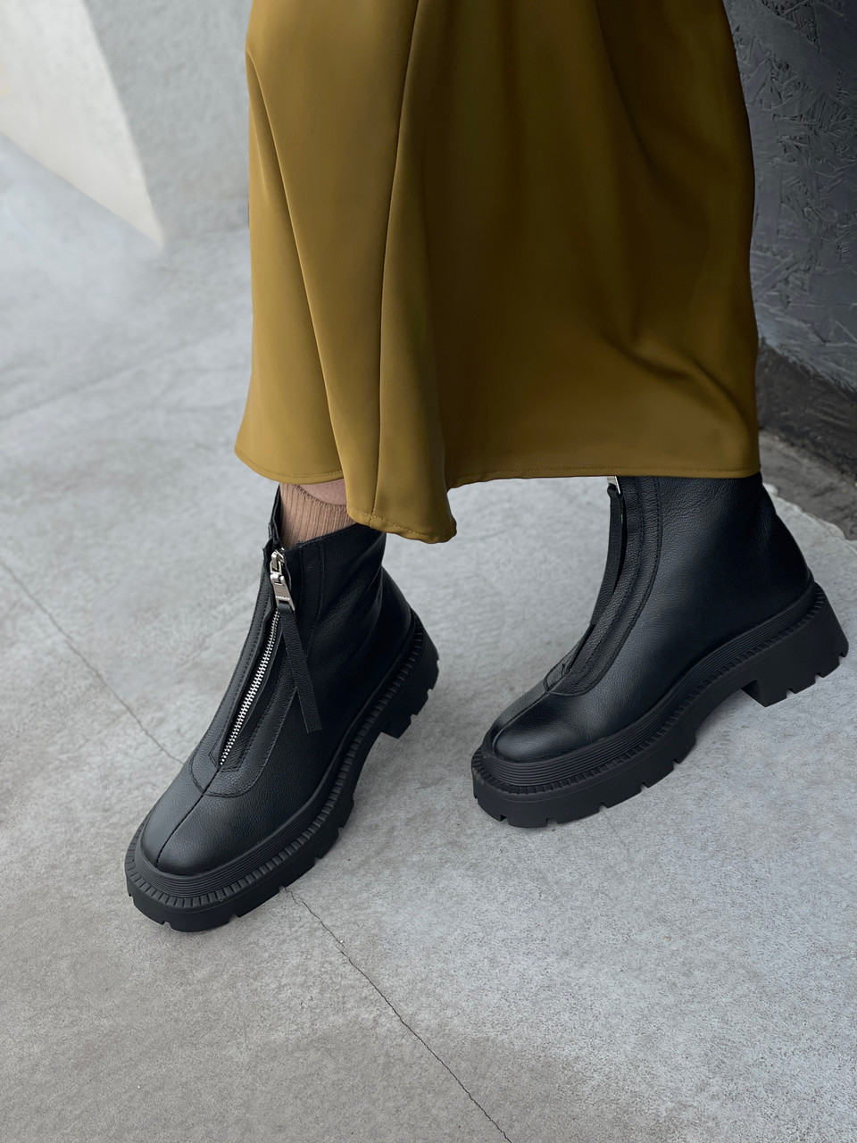 Шкіряні черевики на блискавці, фото 1