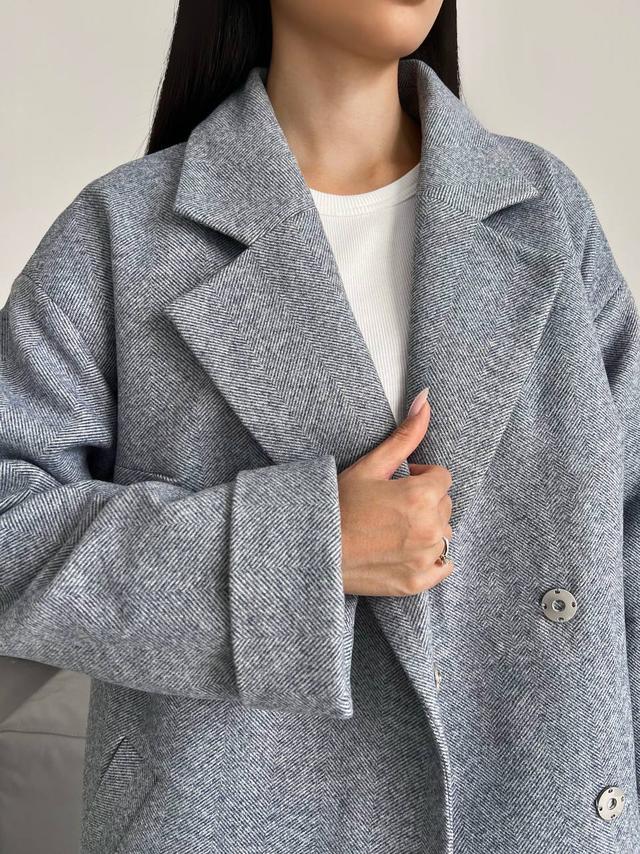 пальто серое зимнее шерстяное