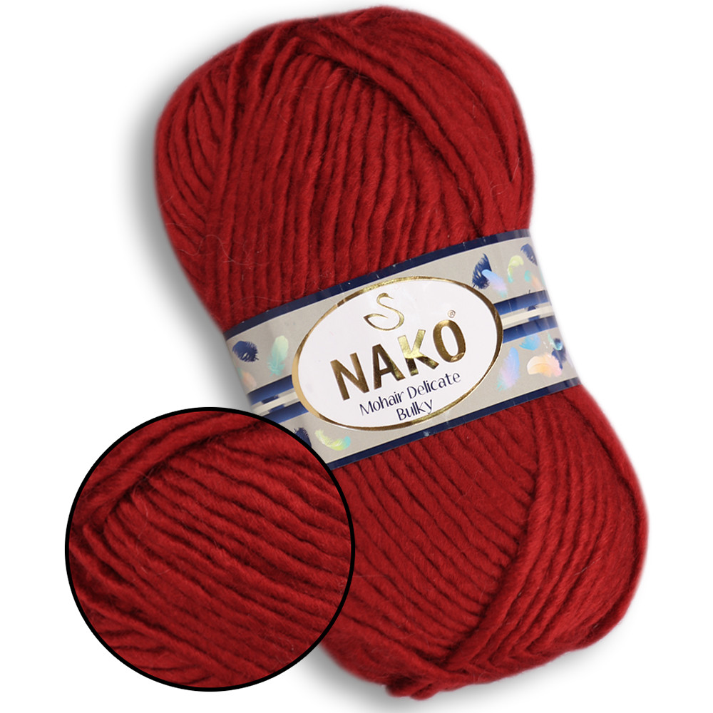 Nako Mohair Delicate Bulky, Алый №1175, фото 1