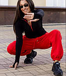 Жіночий чорний лонгслів зі змійкою на грудях і рукавами через пальчик (р. 42-52) 31043371, фото 4