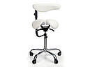 Ортопедичний стілець-сідло для майстра зі спинкою й розділеним сидінням (4 регулювання) Сірий мод. 8016-2, фото 10