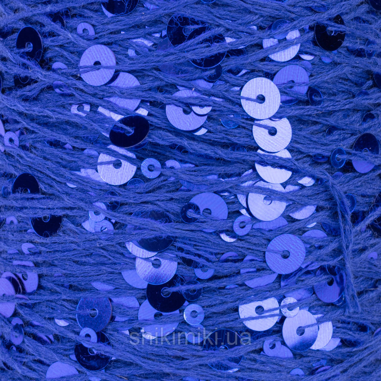 Пряжа з паєтками (200гр), колір Електрик + синя паєтка, фото 1