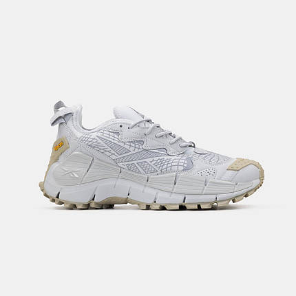Зимові Чоловічі Кросівки Reebok Zig Kinetica 2 Edge White Grey / Рибок Зіг Кінетика 2 Едж Білі із Сірим, фото 1