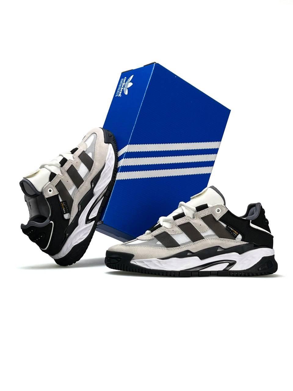 Чоловічі кросівки замша текстиль Adidas Originals Niteball Cordura Grey Black White, кеди Адідас Чоловіче взуття