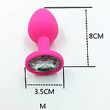 Анальний корок 8 см, втулка плеч із каменем, інтимні іграшки для ануса, фото 2