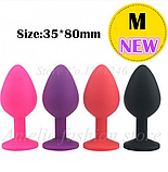 Анальний корок 8 см, втулка плеч із каменем, інтимні іграшки для ануса, фото 3