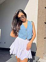 Трендовая белая женская юбка-шорты 42-44, 46-48