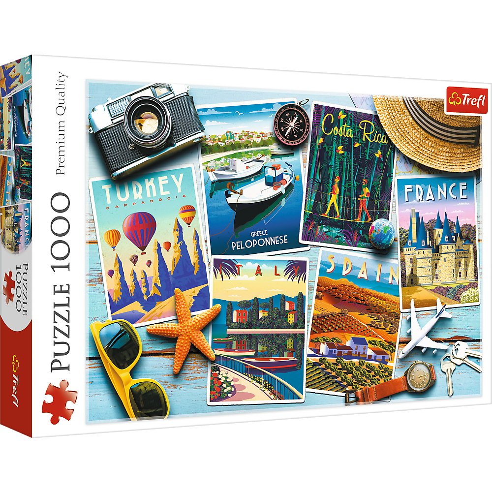Пазли - (1000 елм.) - "Сувенірні листівки" /Trefl