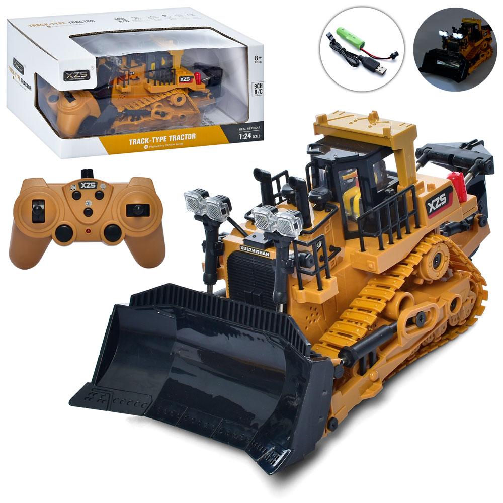 Бульдозер BC1030 (8шт) р/у, аккум,25см,1:24,звук,свет,подвижный ковш, USBзар, в кор-ке,29-13,5-16см