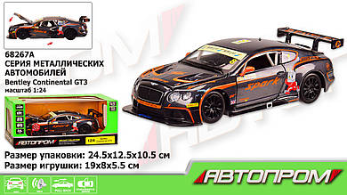 Машина мет. АВТОПРОМ арт. 68267A 1:24 "Bentley Continental GT3 Concept", батар.,св, зв, відк.двері,капот,багаж., короб. 