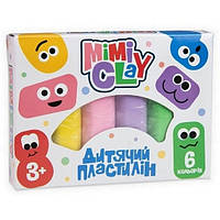 Пластилін Mimi clay 6 кольорів, великий Strateg