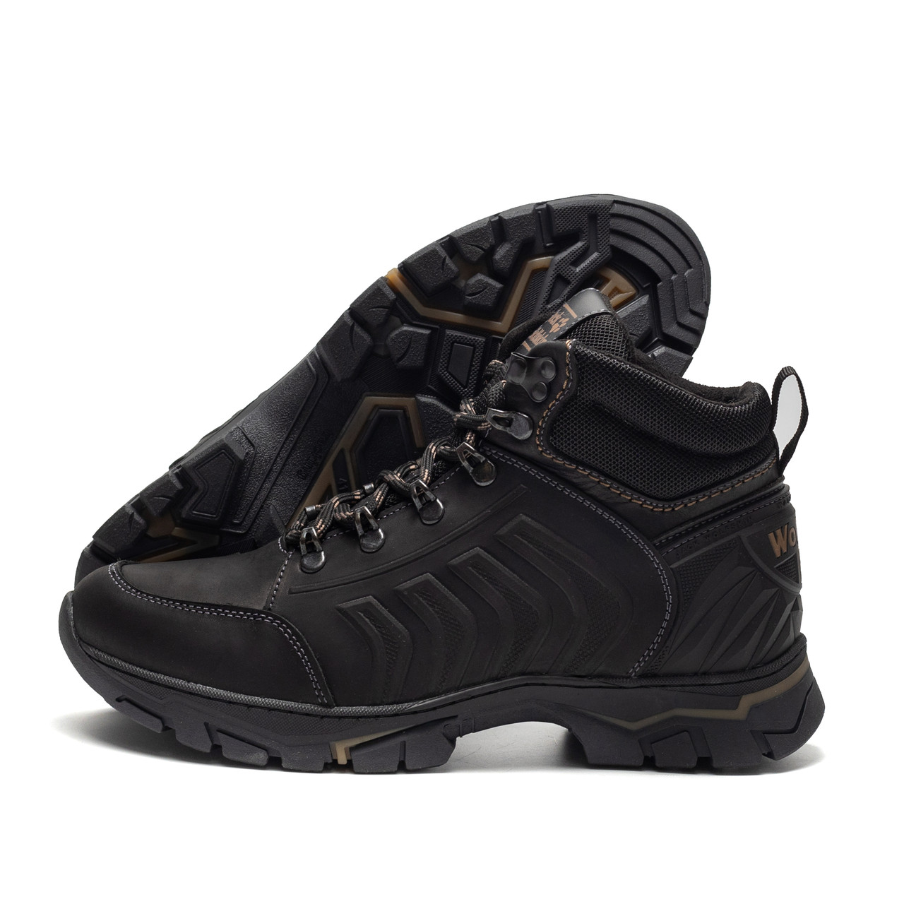 Чоловічі зимові шкіряні черевики WJ Trekking Step Black, фото 1