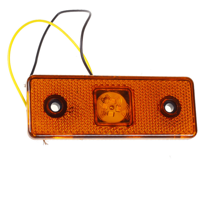 Ліхтар бокового габариту LED (прямокутний, плоский) жовтий (з проводами)