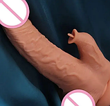 Фалоїмітатор із відростким вібратором із поштовхами ротацією й підігрівом на пульті, телескопічний Дилдо, інтимні, фото 6