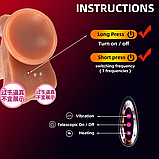Фалоїмітатор із відростким вібратором із поштовхами ротацією й підігрівом на пульті, телескопічний Дилдо, інтимні, фото 8