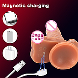 Фалоїмітатор із відростким вібратором із поштовхами ротацією й підігрівом на пульті, телескопічний Дилдо, інтимні, фото 7