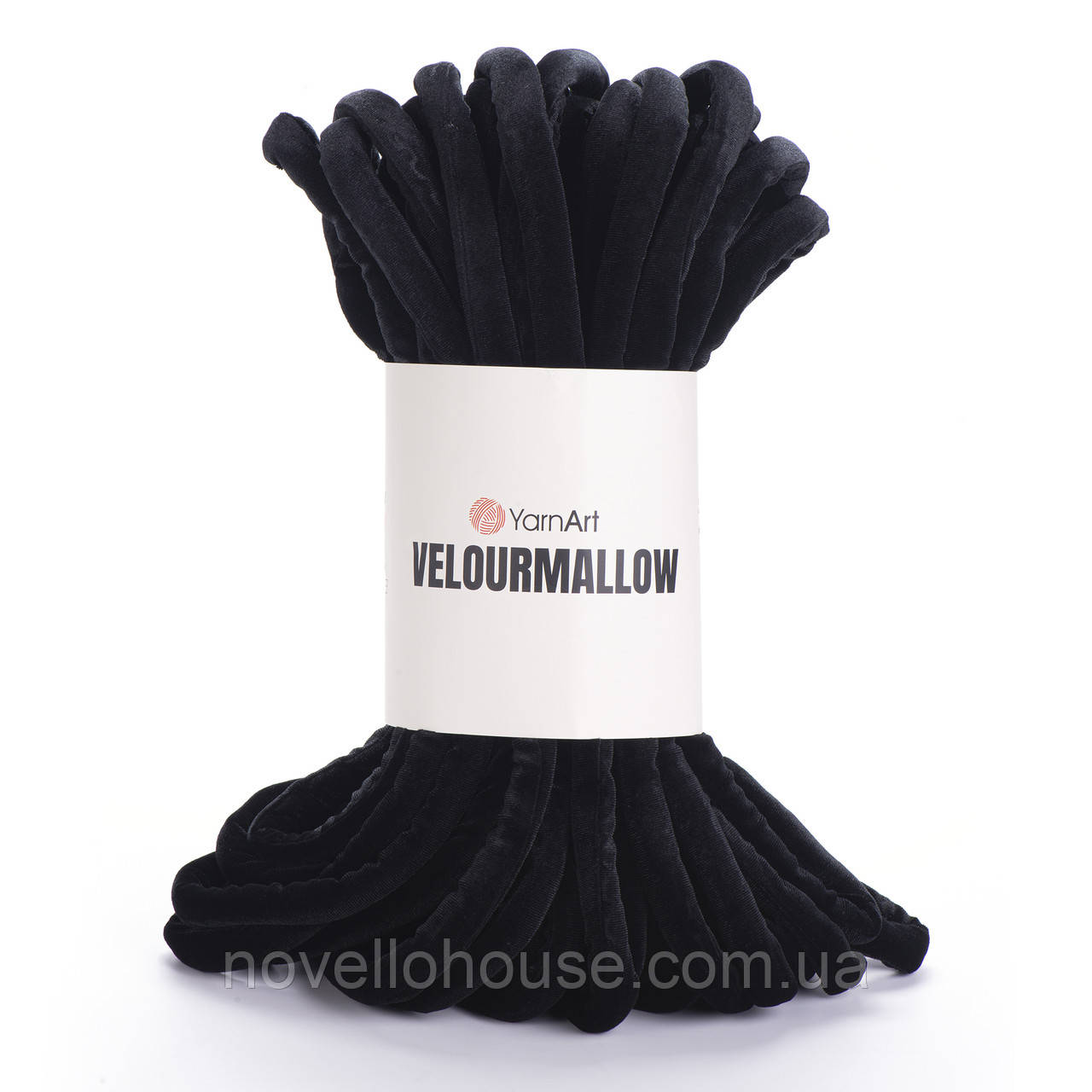 YarnArt VELOURMALLOW (Ярнарт Велюрмеллоу) № 7109 чорний (Велюрова пряжа для в'язання сумок та аксесуарів)